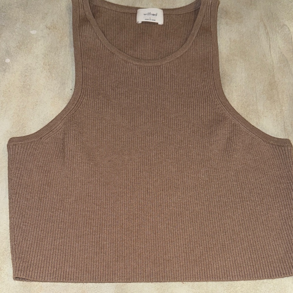 Wilfred Aritzia Cocoa Ribbed Tank